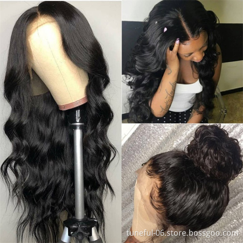 Tuneful Wholesale Transparent HD Full Lace Human Hair Wigs 100% Human Hair for Black Women Wavy Full Lace HD Human Hair Wig